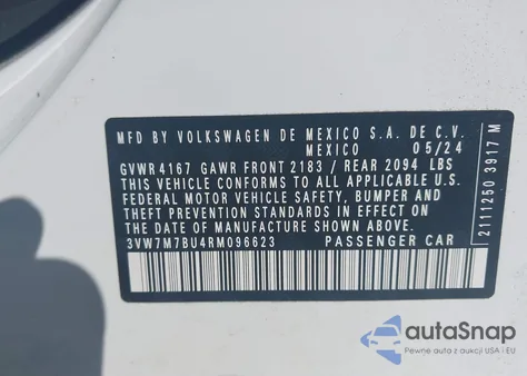 2024 Volkswagen Jetta 1.5T Se из США, поврежденный, VIN 3VW7M7BU4RM096623